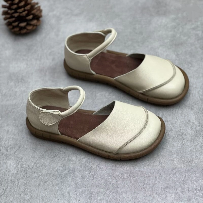 Casual Pressure Dispersion Retro Handmade Leather Flat Casual Sandals