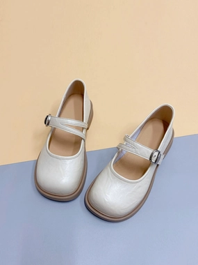 All Day Comfort Engineering Retro Leather Wide Round Toe Plus Size Double Straped Shoes