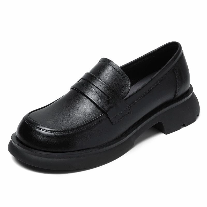 lace - closure packability - level Retro Minimalist Leather Thick Soled Loafers