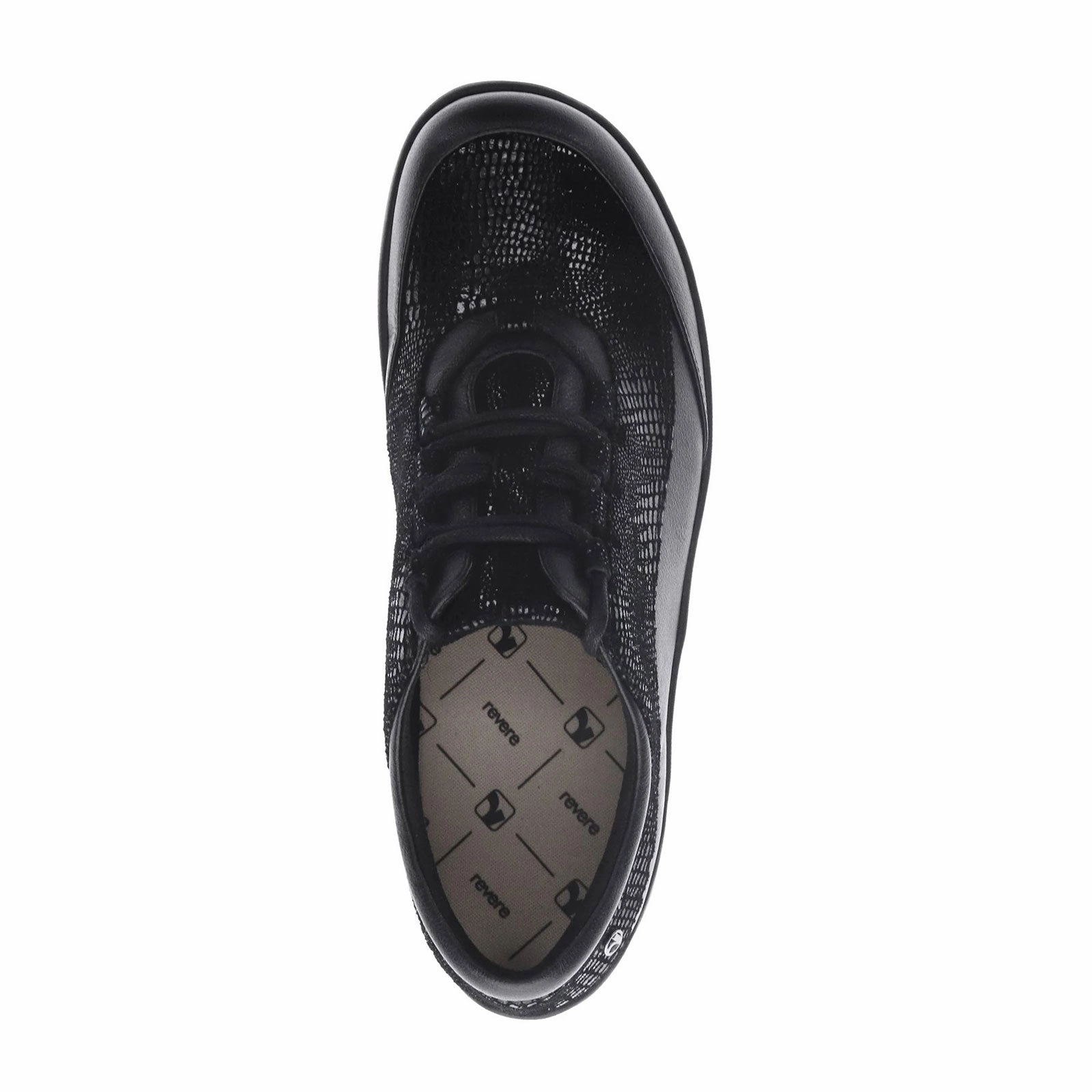 Revere Alberta Lace Up (Women) - Black/Black Lizard Classic Motion
