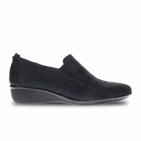 Revere Jamaica Slip On Loafer (Women) - Black Angle Comfy Layers