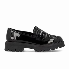Rieker 47550 Gitta Loafer (Women) - Schwarz/Schwarz Weiss HypoallergenicFiber Neat Finish