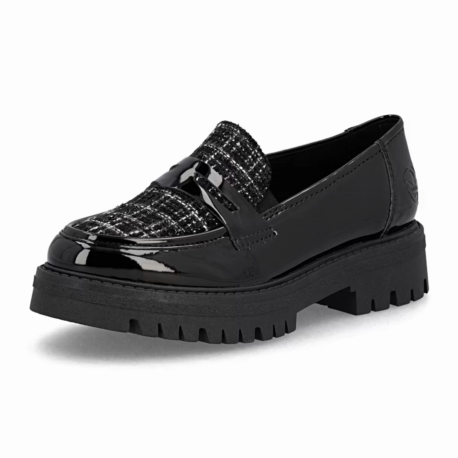 Cool Season Boat-Neck Rieker 47550 Gitta Loafer (Women) - Schwarz/Schwarz Weiss