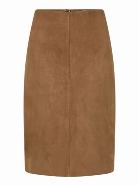 Suede Pencil Skirt in Toffee DurableBlend