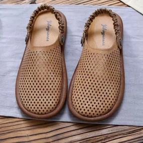 sunny - weather Women Summer Retro Closed Toe Hallow Soft Sole Slippers