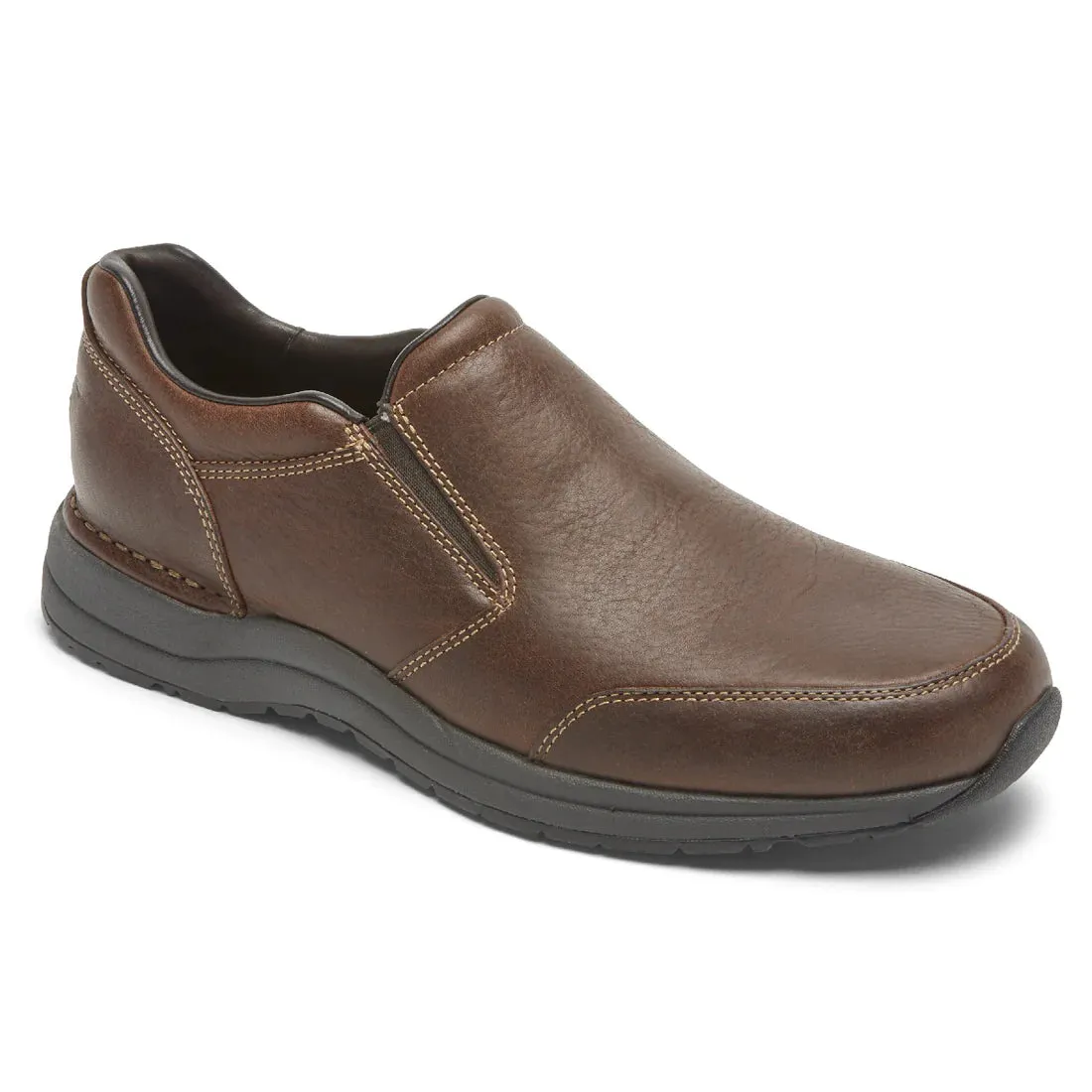 most classic Low Impact Design ROCKPORT MEN'S EDGE HILL 2 DOUBLE GORE SLIP-ON - BROWN