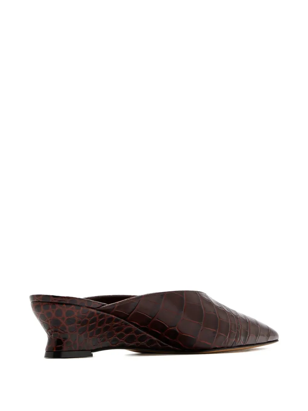 geometric Luxury Victoria Micro Wedge Mule in Brown