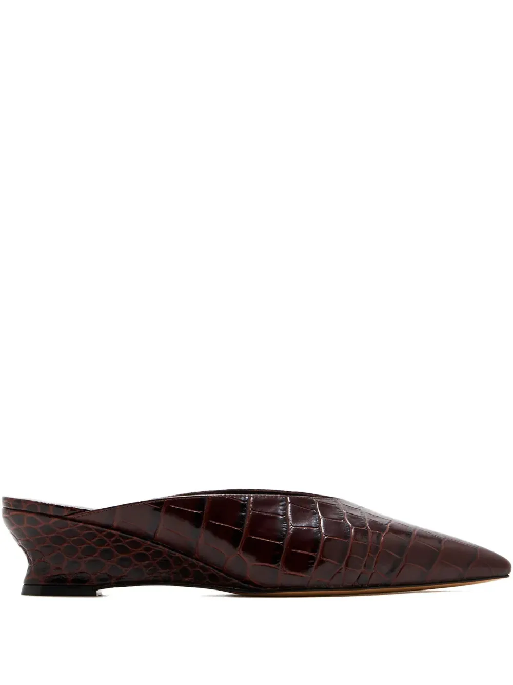 Victoria Micro Wedge Mule in Brown Bold piece significant