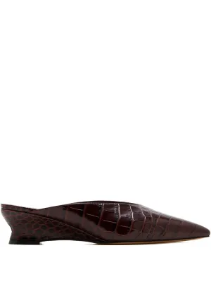 Victoria Micro Wedge Mule in Brown Bold piece significant