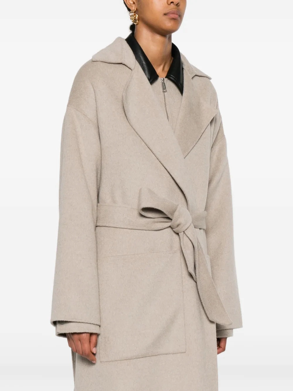 Tagless Design TensionAdjustedWaistband Salima Coat in Stone