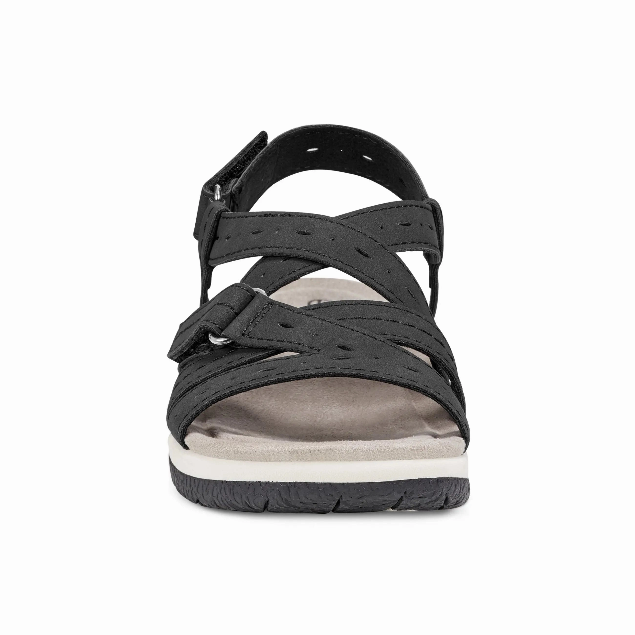 travel - convenient Samsin Round Toe Strappy Casual Flat Sandals