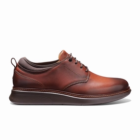 Samuel Hubbard Rafael Hybrid Lace Up (Men) - Cognac Leather Polite Vibe Abstract Pattern