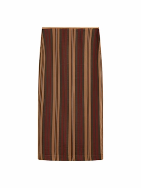 Carry Ease Sana Mesh Pencil Skirt in Bronze Stripe