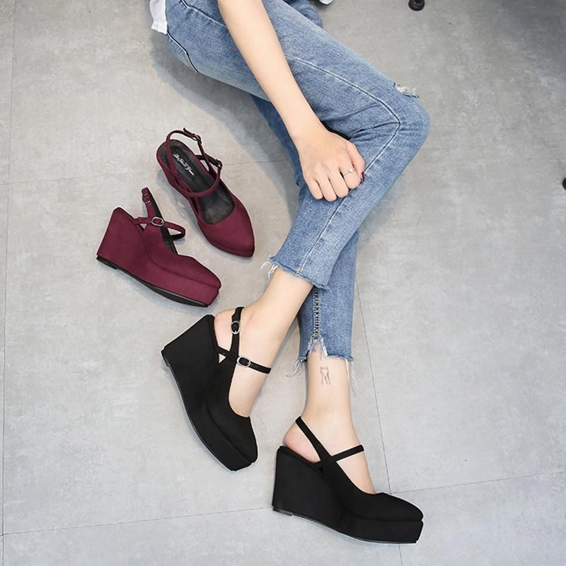 Sandals High-heeled Sponge Cake Thick-soled Pointed Toe adults' choices