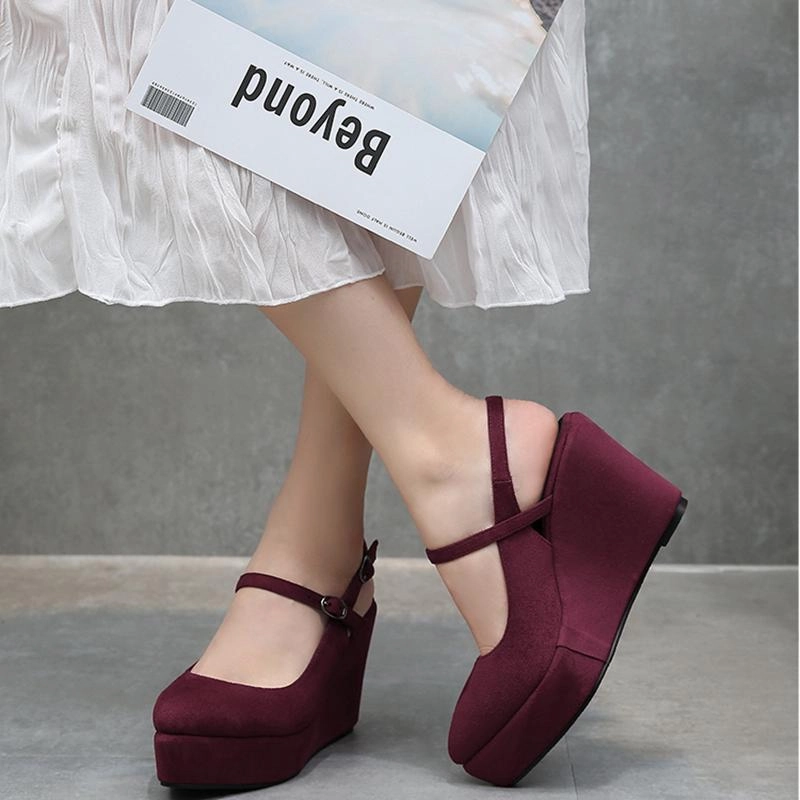 All-around cushioning Sandals High-heeled Sponge Cake Thick-soled Pointed Toe