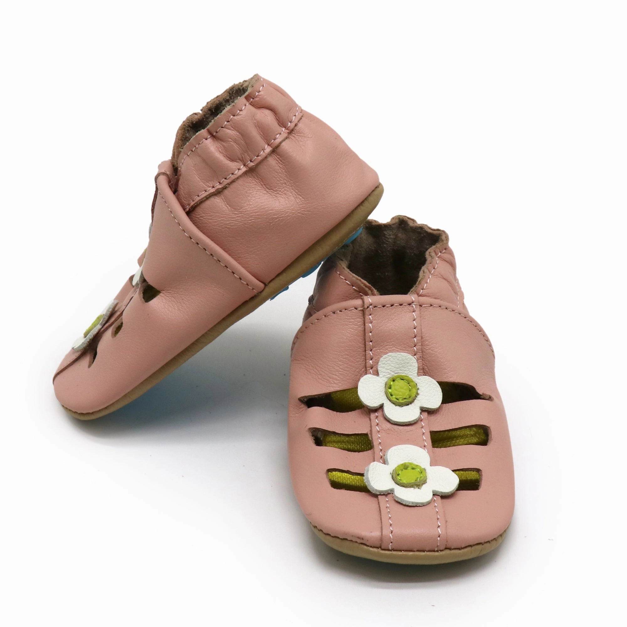 Handcrafted Stitching Details bodybuilders Sandals White Flower Pink Outdoor