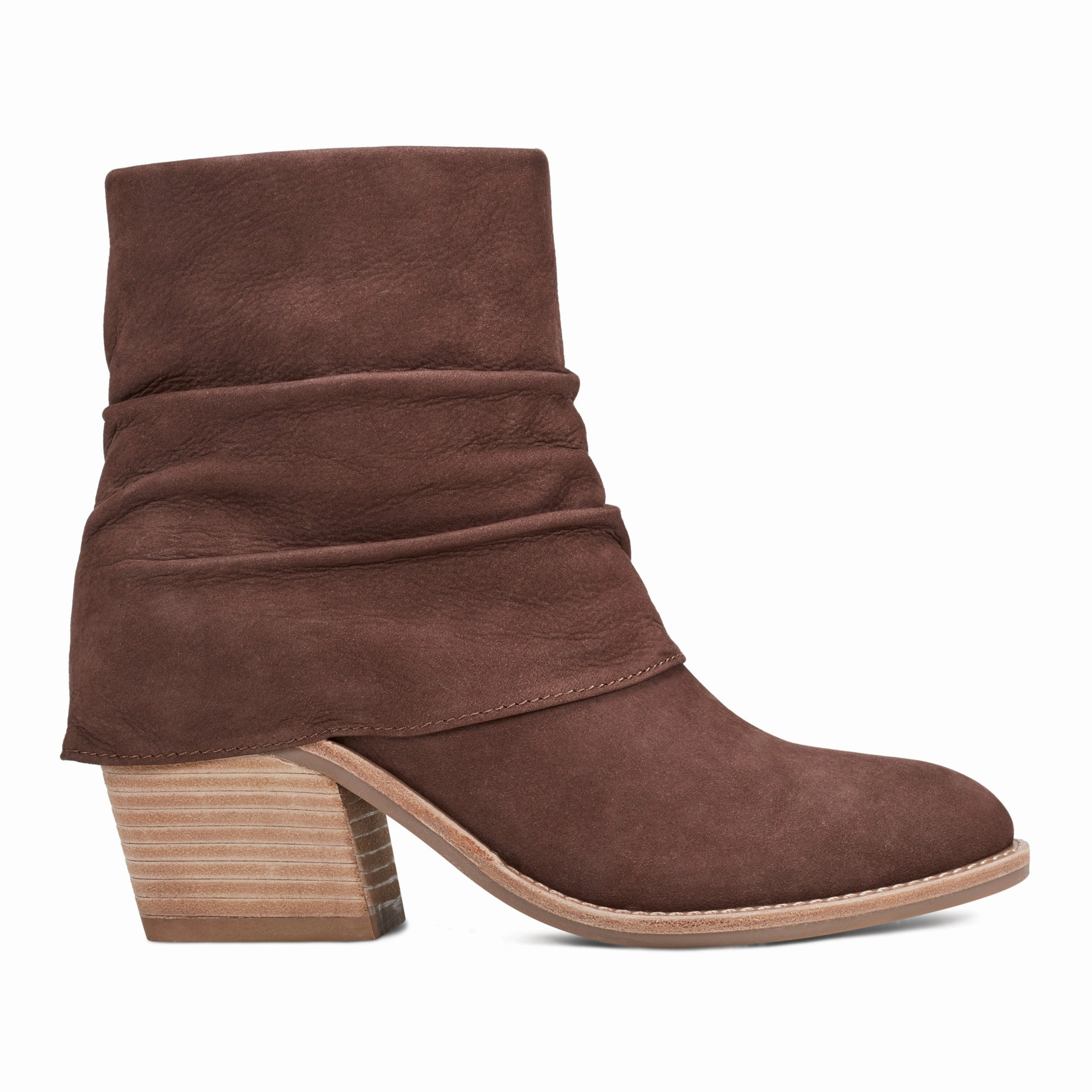 Savvy Block Heel Ruched Casual Booties traction - level seniors' comfort