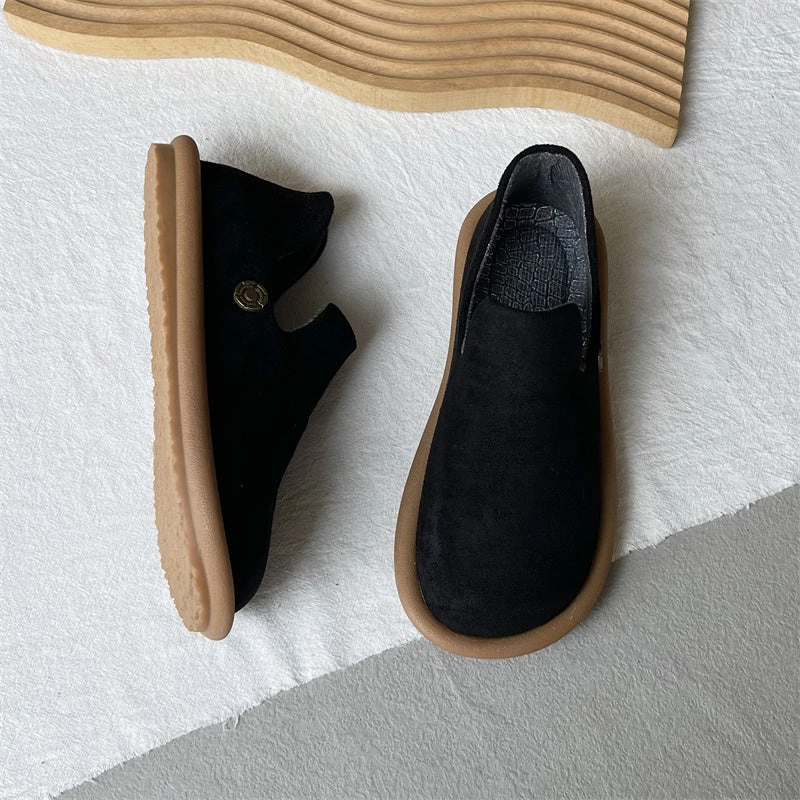 Ventilated Impact Diffusion Layer Babakud Women Minimalist Soft Sole Suede Flats Casual Slip-Ons