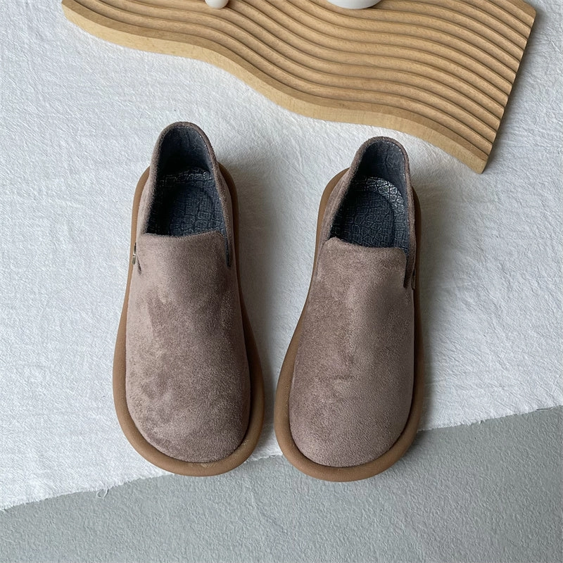 least winter Babakud Women Minimalist Soft Sole Suede Flats Casual Slip-Ons