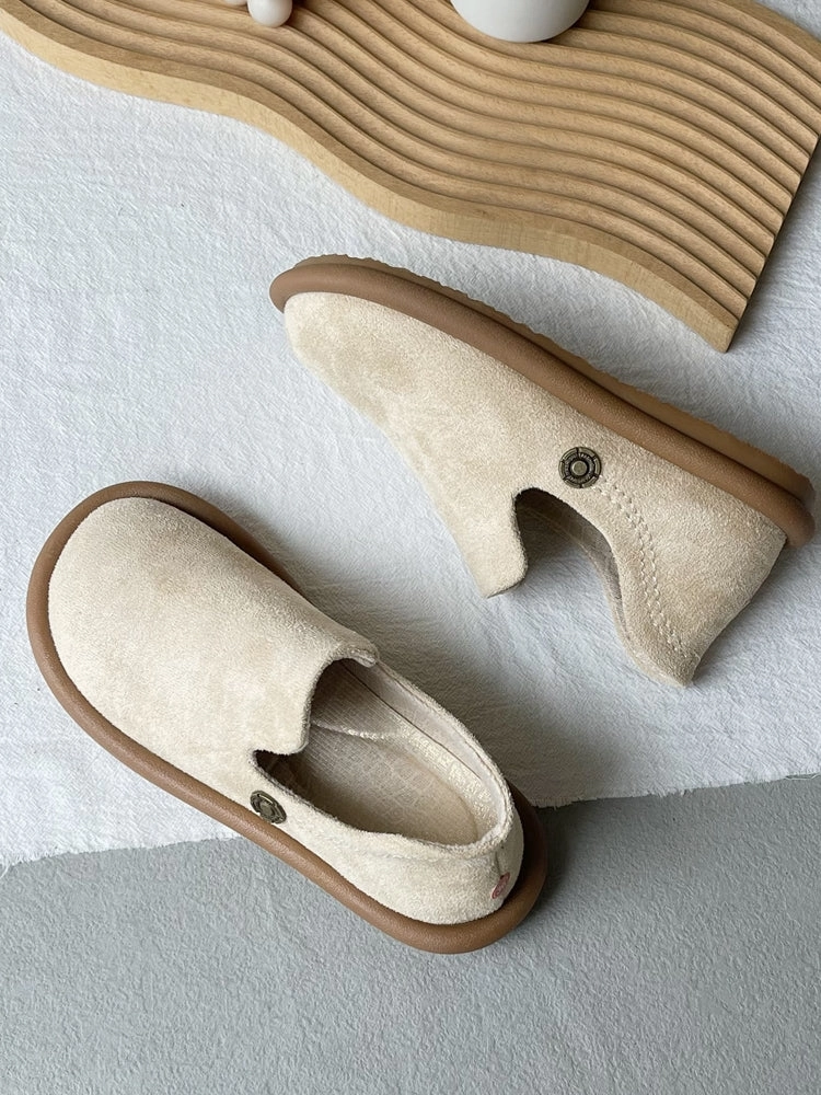Neutral Nice Babakud Women Minimalist Soft Sole Suede Flats Casual Slip-Ons