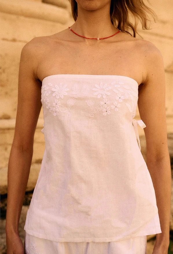 Sebastian Top in White Light Flow Warm Socks