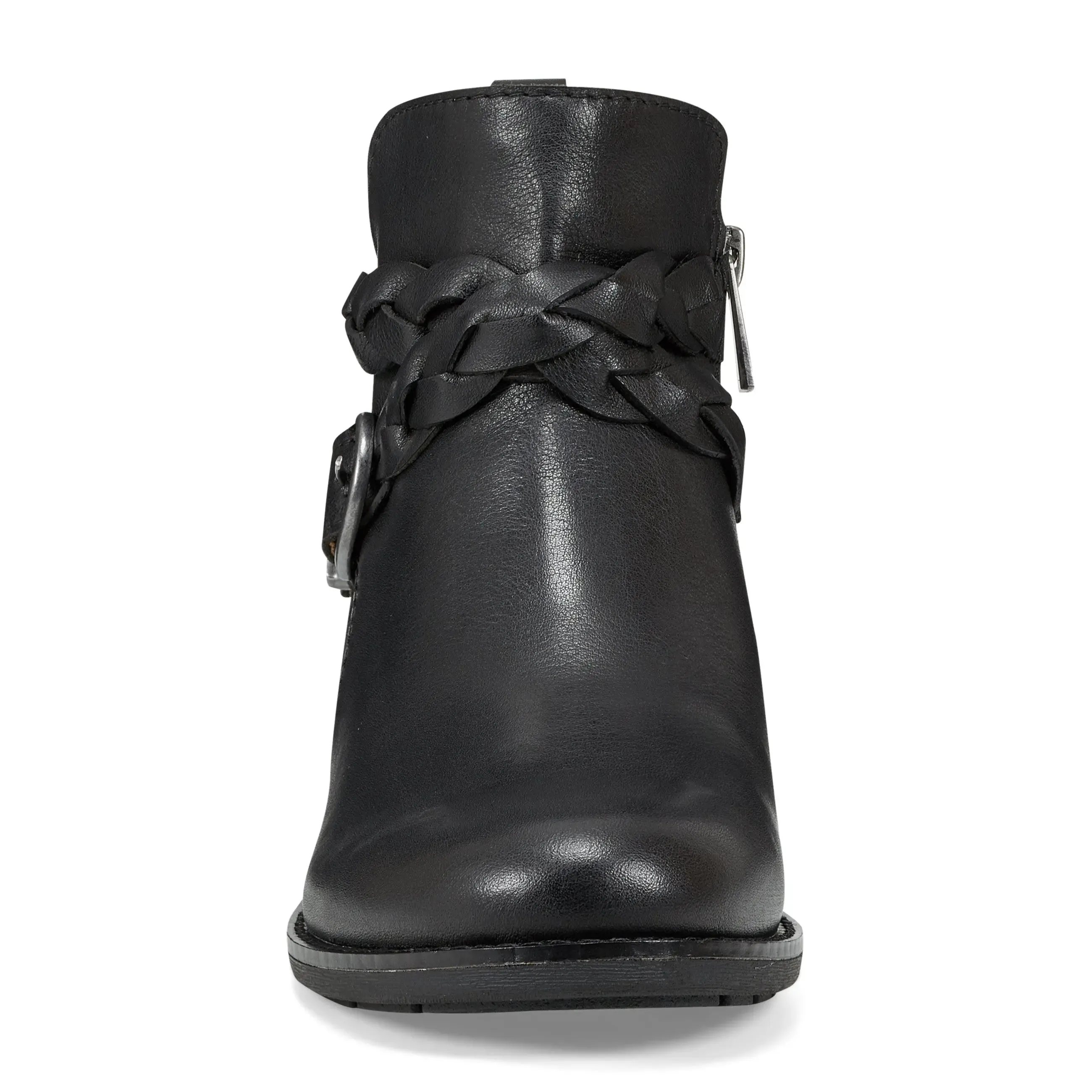 print - style Nicole Round Toe Stacked Heel Casual Booties