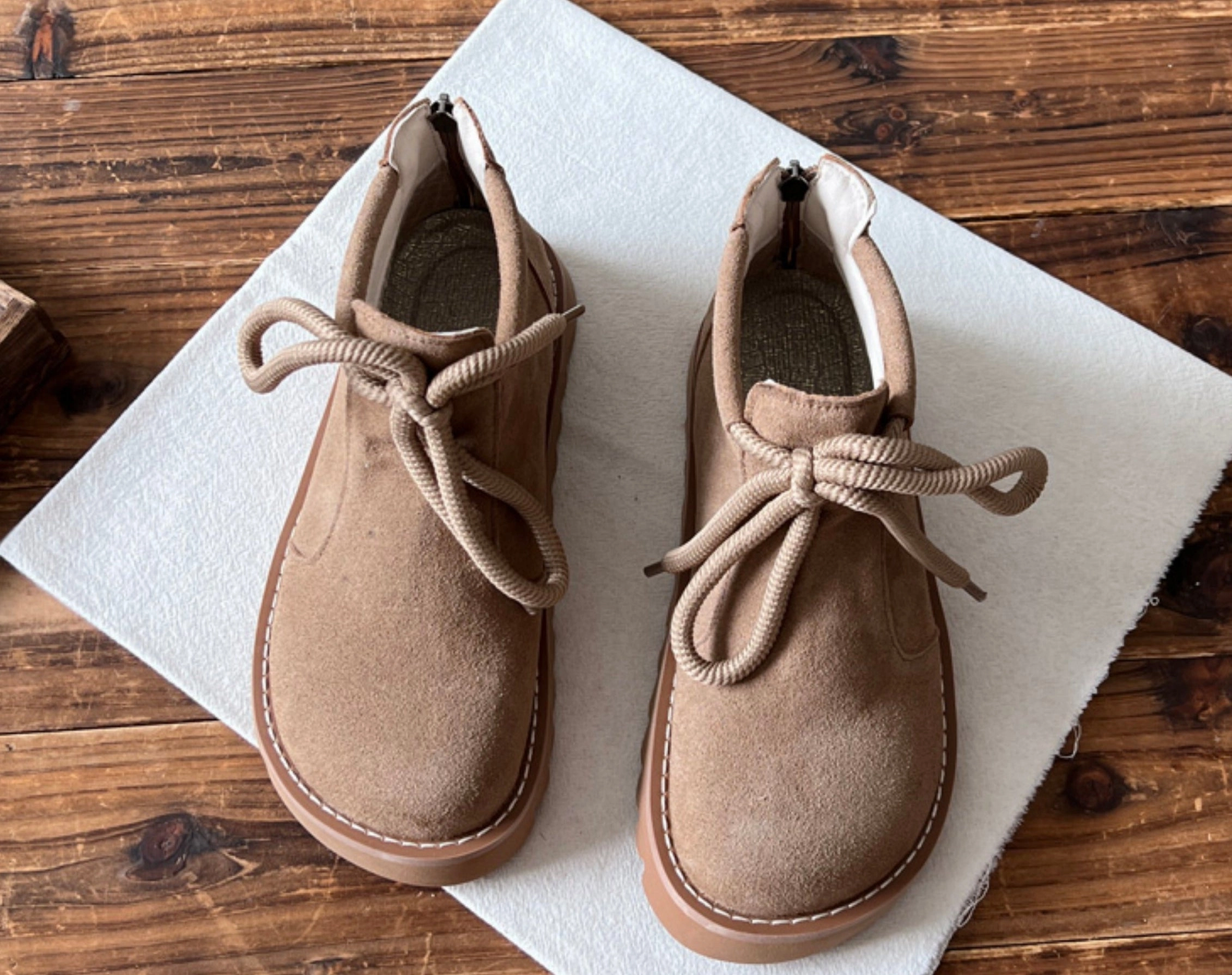 Babakud Women Autumn Retro Lace Up Suede Martin Boots Foot Care most travel