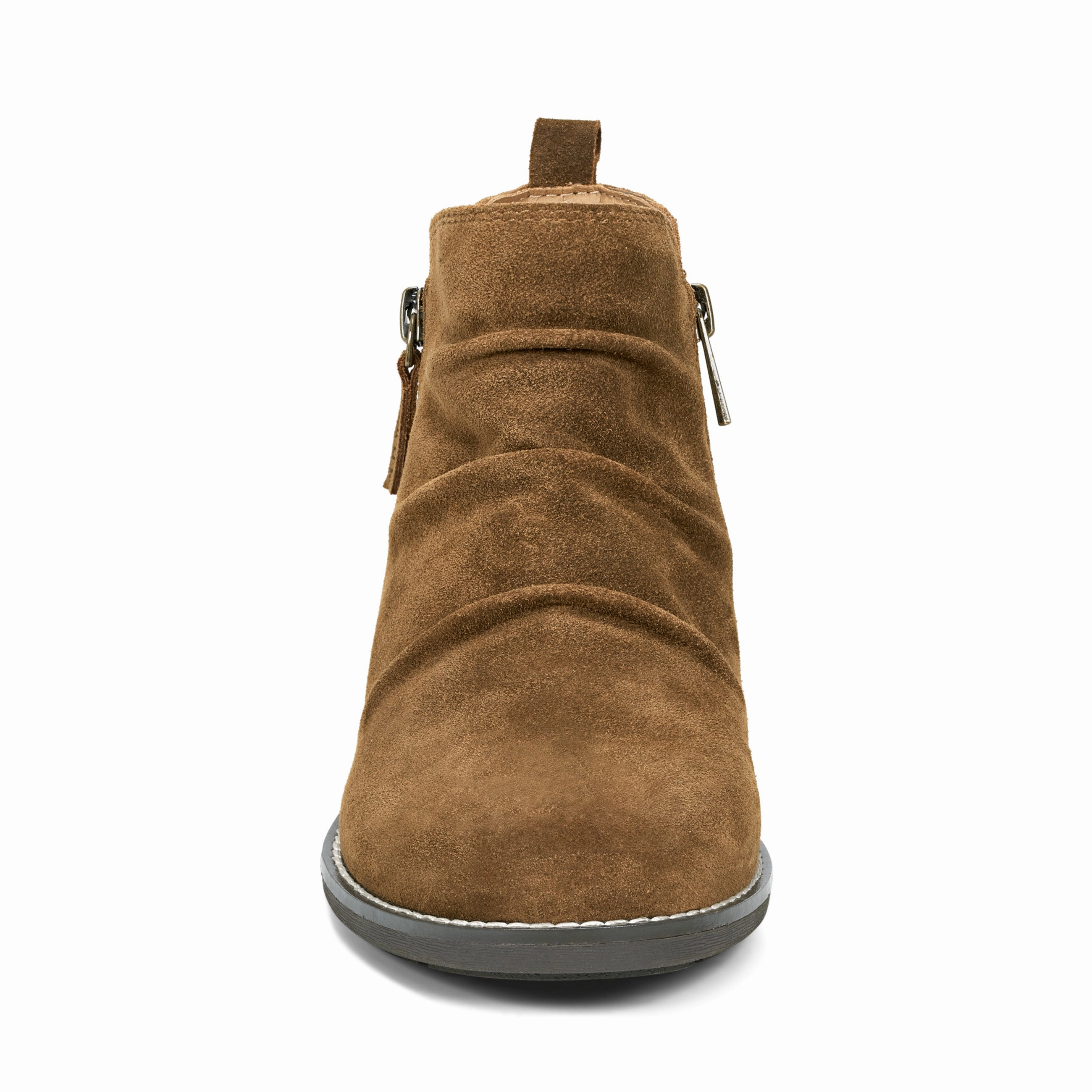 Arch Alignment System Nadya Round Toe Ruched Casual Booties