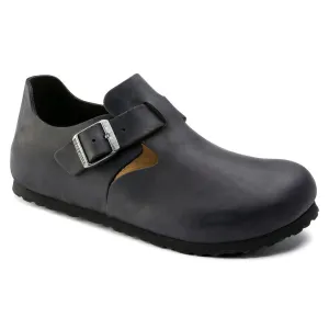 BIRKENSTOCK LONDON CLASSIC FOOTBED SHOE - BLACK OILED LEATHER hiker type