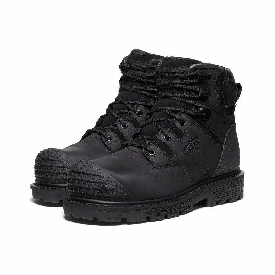 Protective Work Gear High-Traction Design Men's Camden 6" Waterproof Boot (Carbon Toe)  |  Black/Black