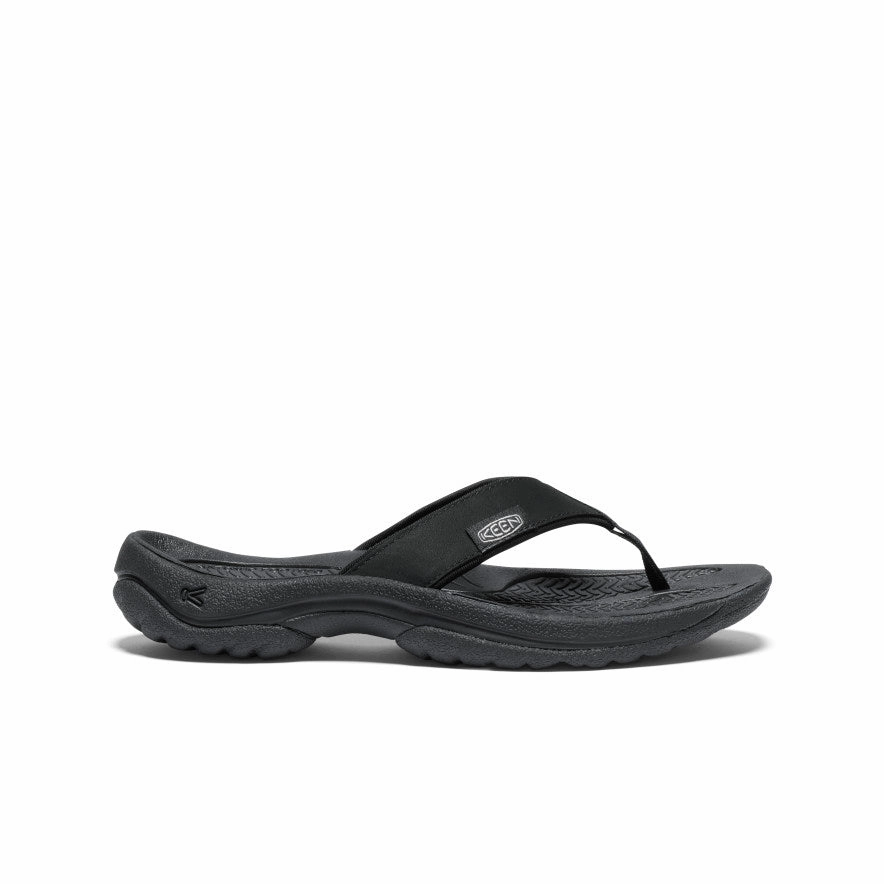 Active Walk Fit Comfort Step Shoes Women's Kona Leather Flip-Flop  |  Black/Vapor