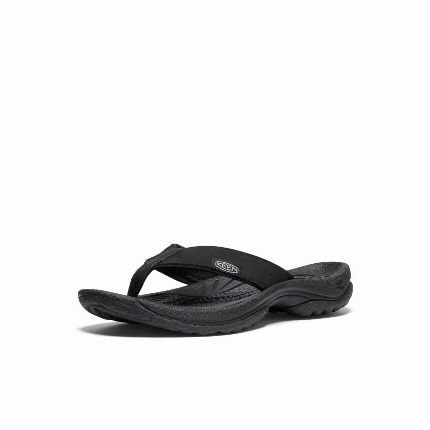 Instant Style Women's Kona Leather Flip-Flop  |  Black/Vapor
