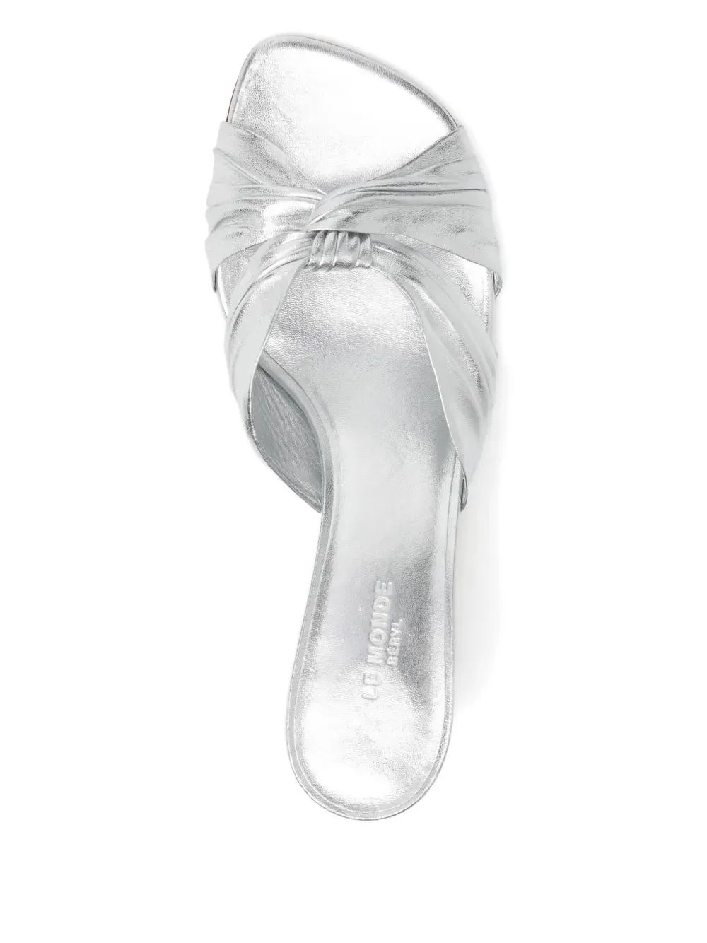 Non Slip Lace Lock Antonia Kitten Heel in Silver
