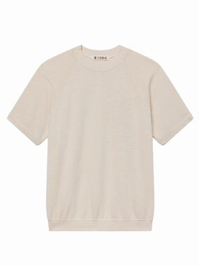 WaterRepellent World Tone Short Sleeve Raglan Sweatshirt in Bone