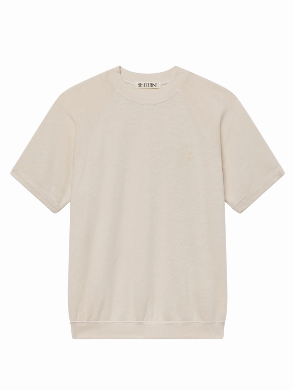 WaterRepellent World Tone Short Sleeve Raglan Sweatshirt in Bone