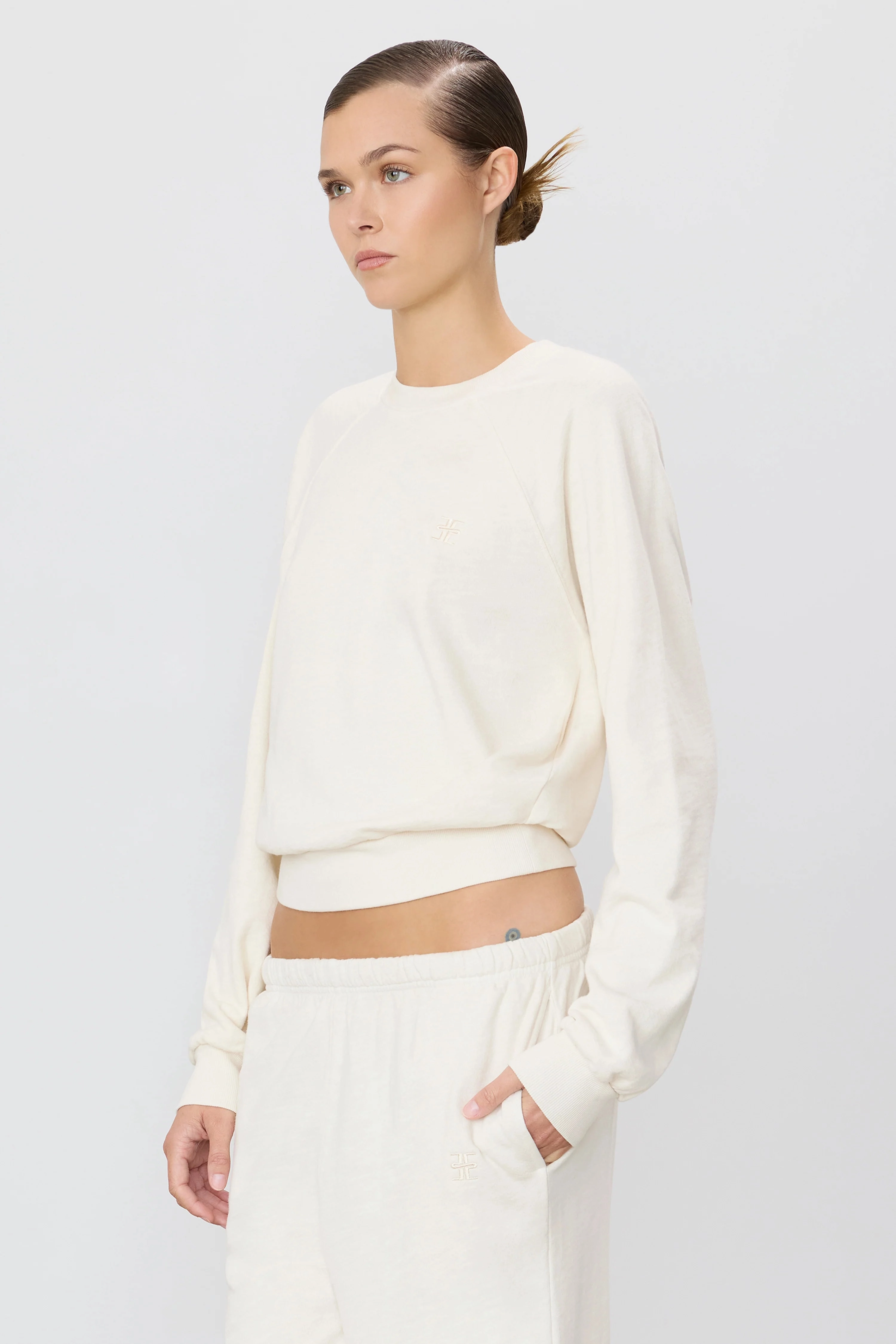 Shrunken Raglan in Bone Work Safe EcoFriendlyProduction