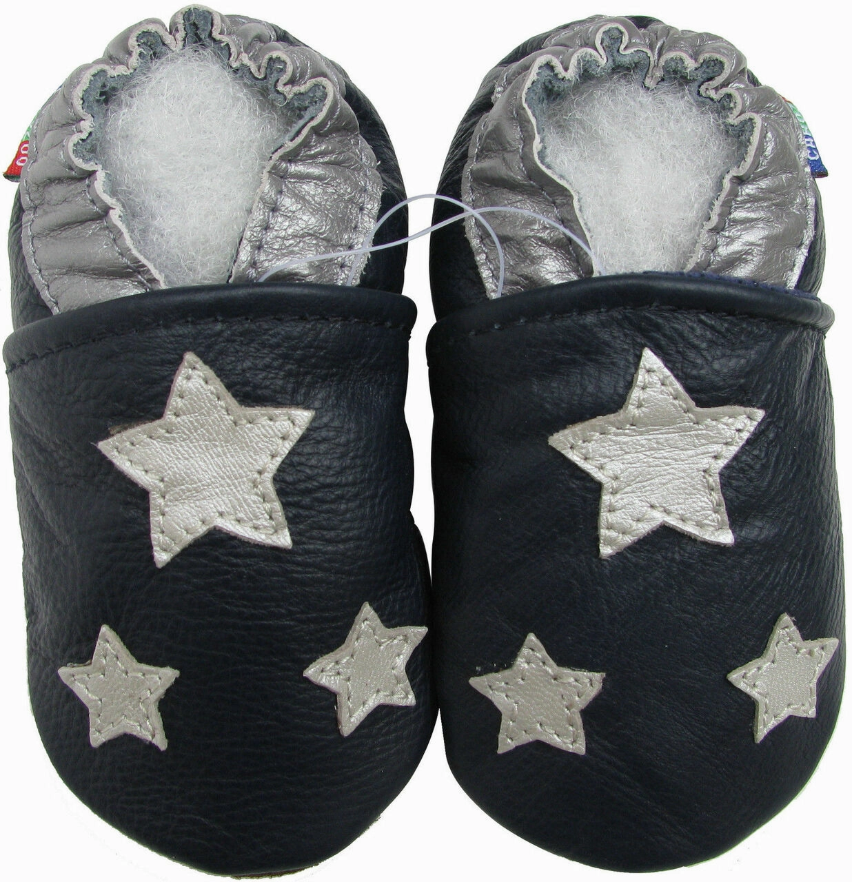 Silver Star Dark Blue outdoor shoes up to 4 Years Rubber Sole Genuine Leather Compression Molded