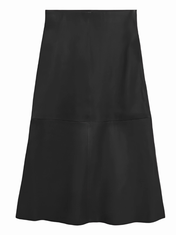 London Edge DoubleLayered Structure Simoas Skirt in Black