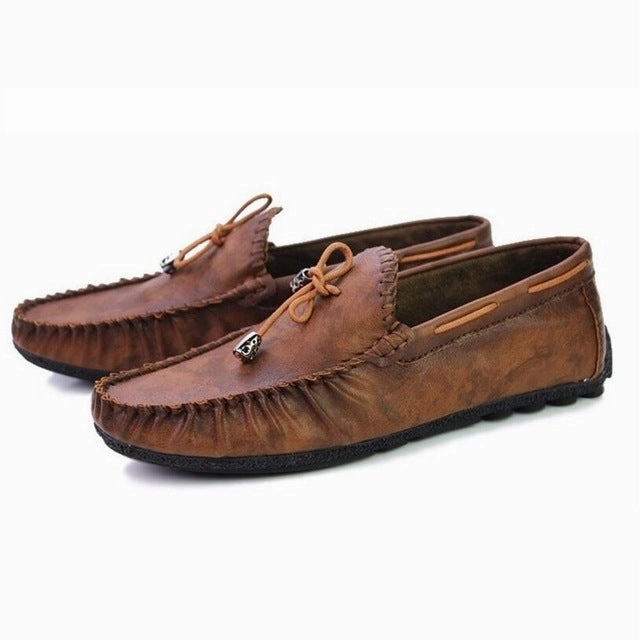 Business Mood Walk Long West Louis? Premium Flat Leather Loafer Mocassin