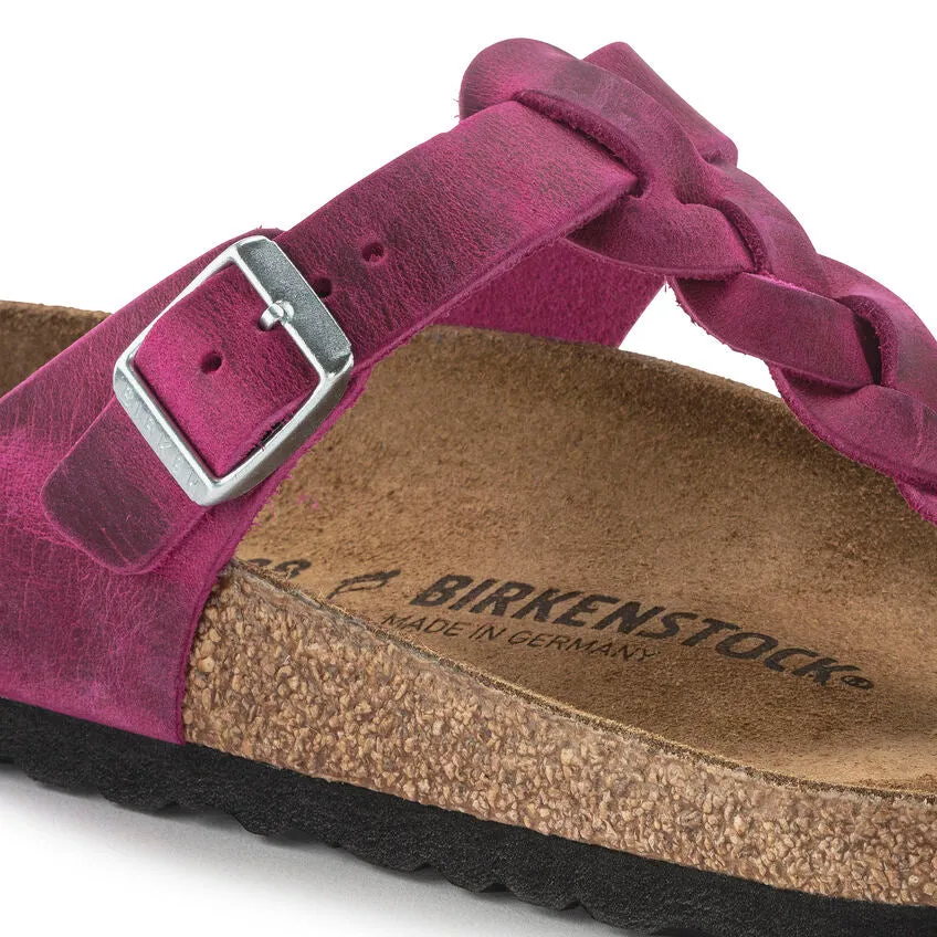 Premium Knit Fabric Anatomical Footbed BIRKENSTOCK GIZEH BRAID - FESTIVAL FUCHSIA