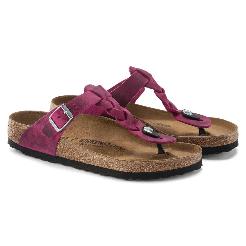 Elegant flair muted colors BIRKENSTOCK GIZEH BRAID - FESTIVAL FUCHSIA