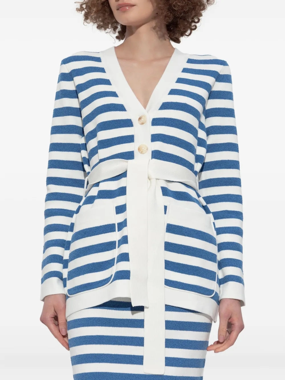 Ari Cardigan in Blue Stripe QuickRelease Fasteners AbrasionResistant Fabric