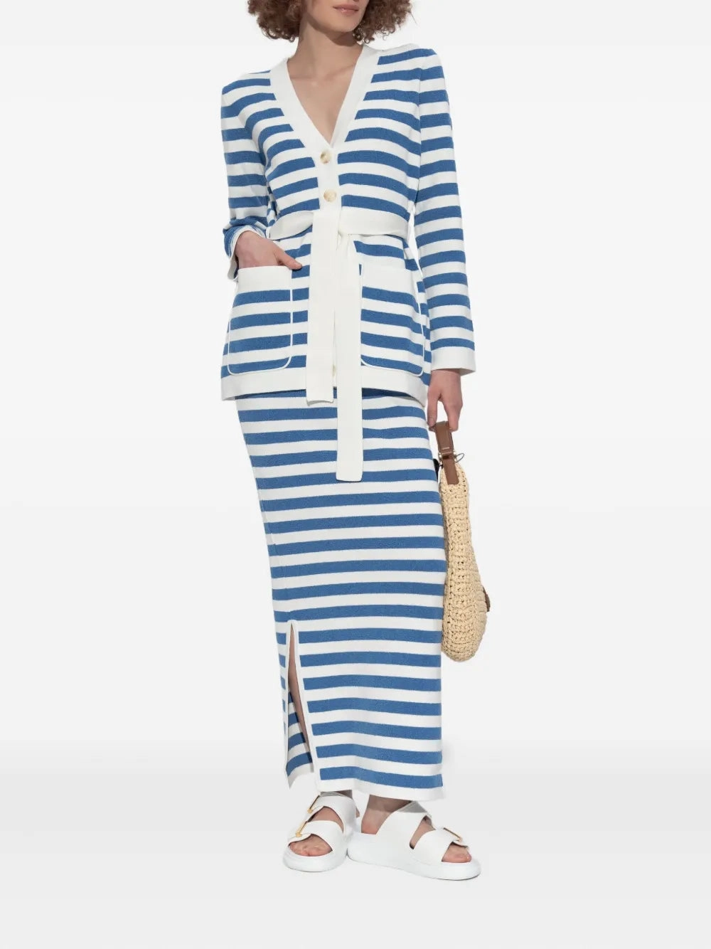 Ari Cardigan in Blue Stripe Zoom Proper