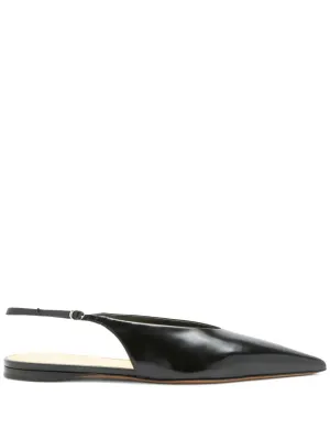 Working Refined performance Slash Flat Slingbacks in Black