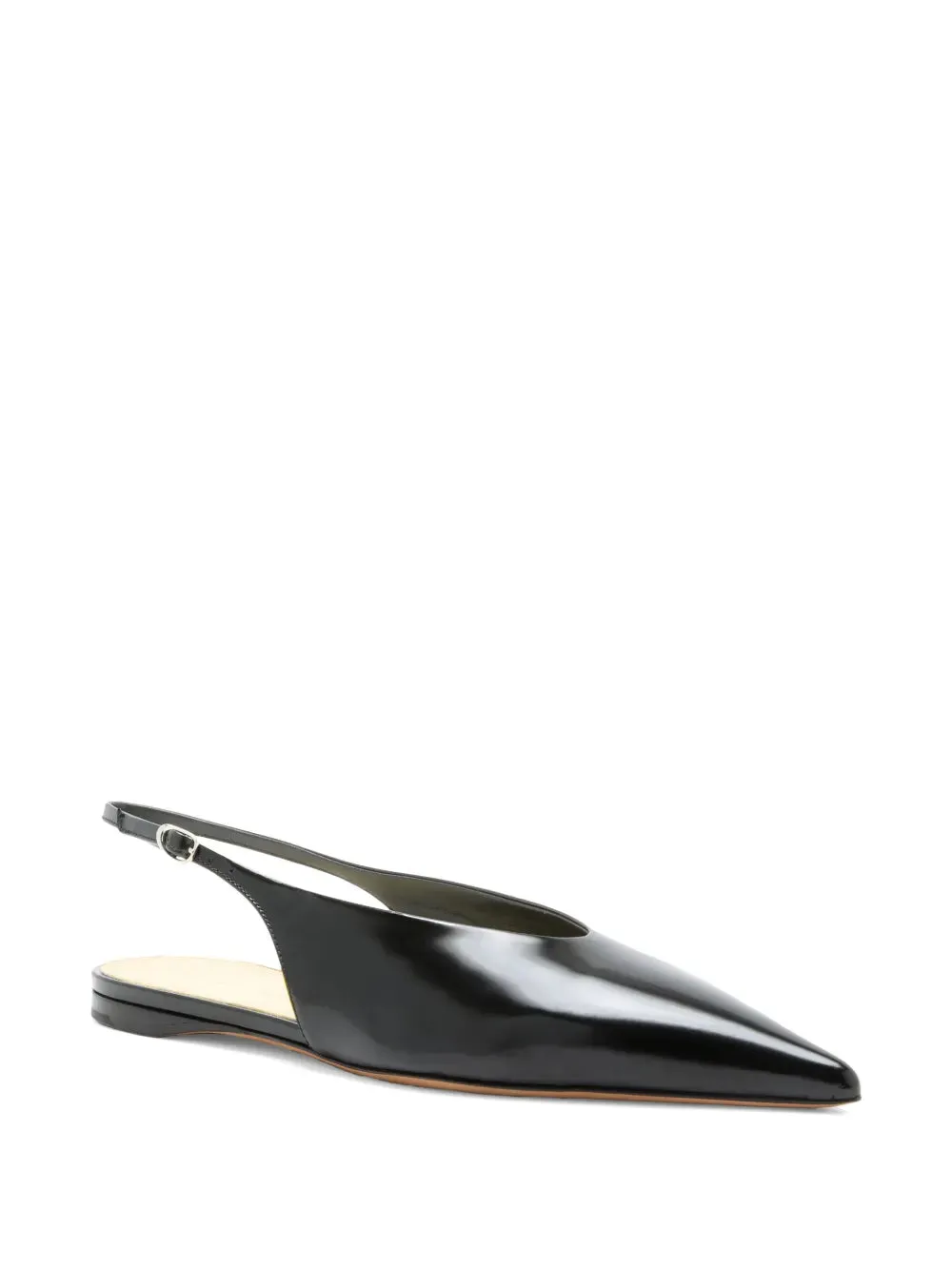Slash Flat Slingbacks in Black Wide Fit Option Cushioned Insole Technology