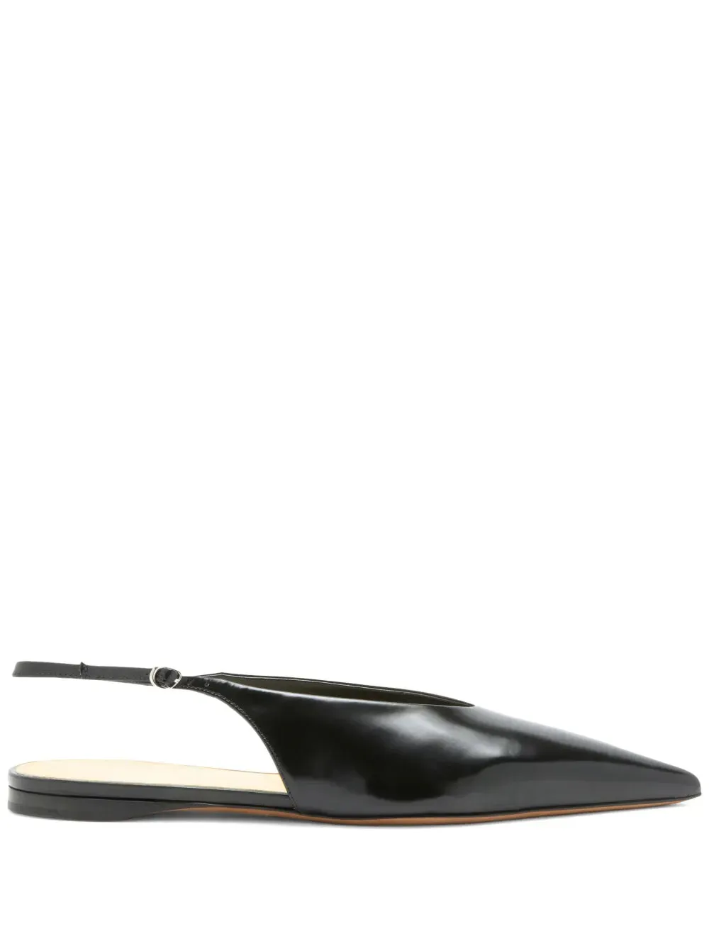 Working Refined performance Slash Flat Slingbacks in Black