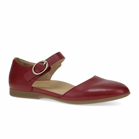 Silky Finish Bright bold dress Dansko Liv Strappy Flat (Women) - Red Nappa