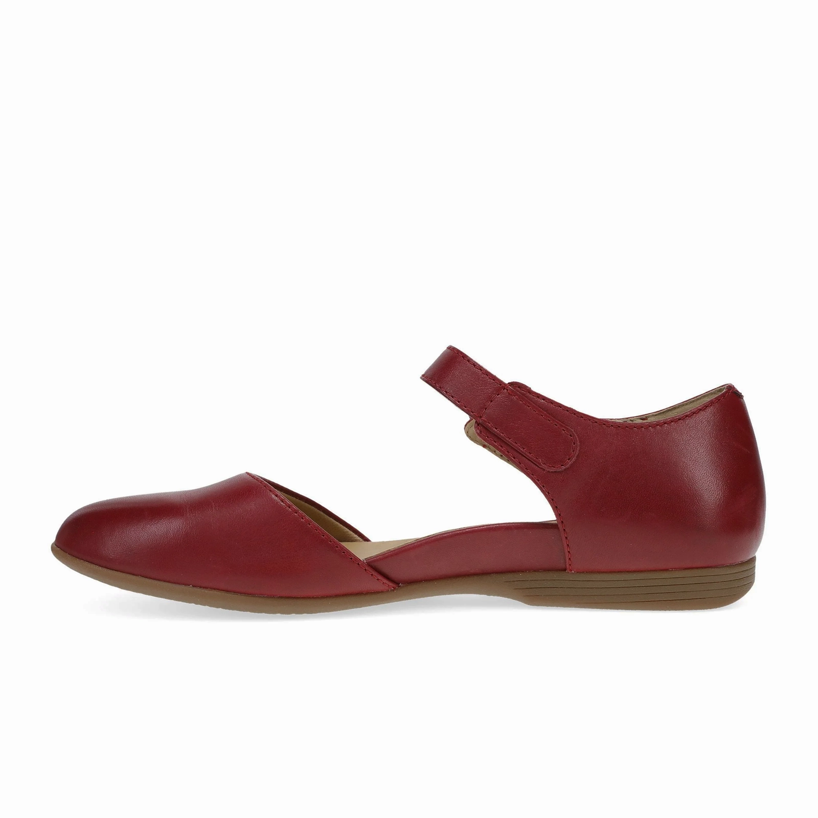 Dansko Liv Strappy Flat (Women) - Red Nappa SeamlessConstruction