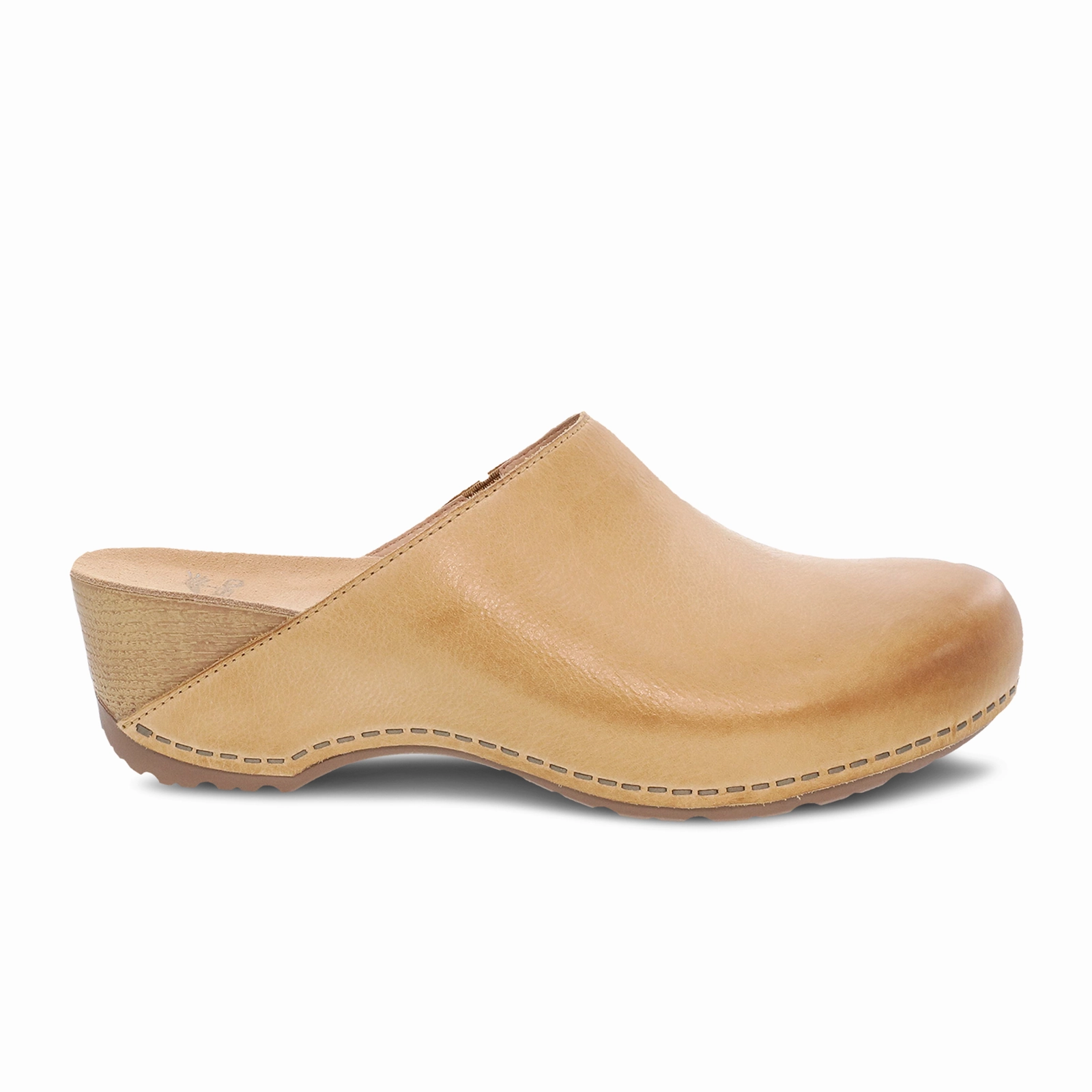 Dansko Talulah Clog (Women) - Tan Milled Burnished Feminine fit-and-flare silhouette