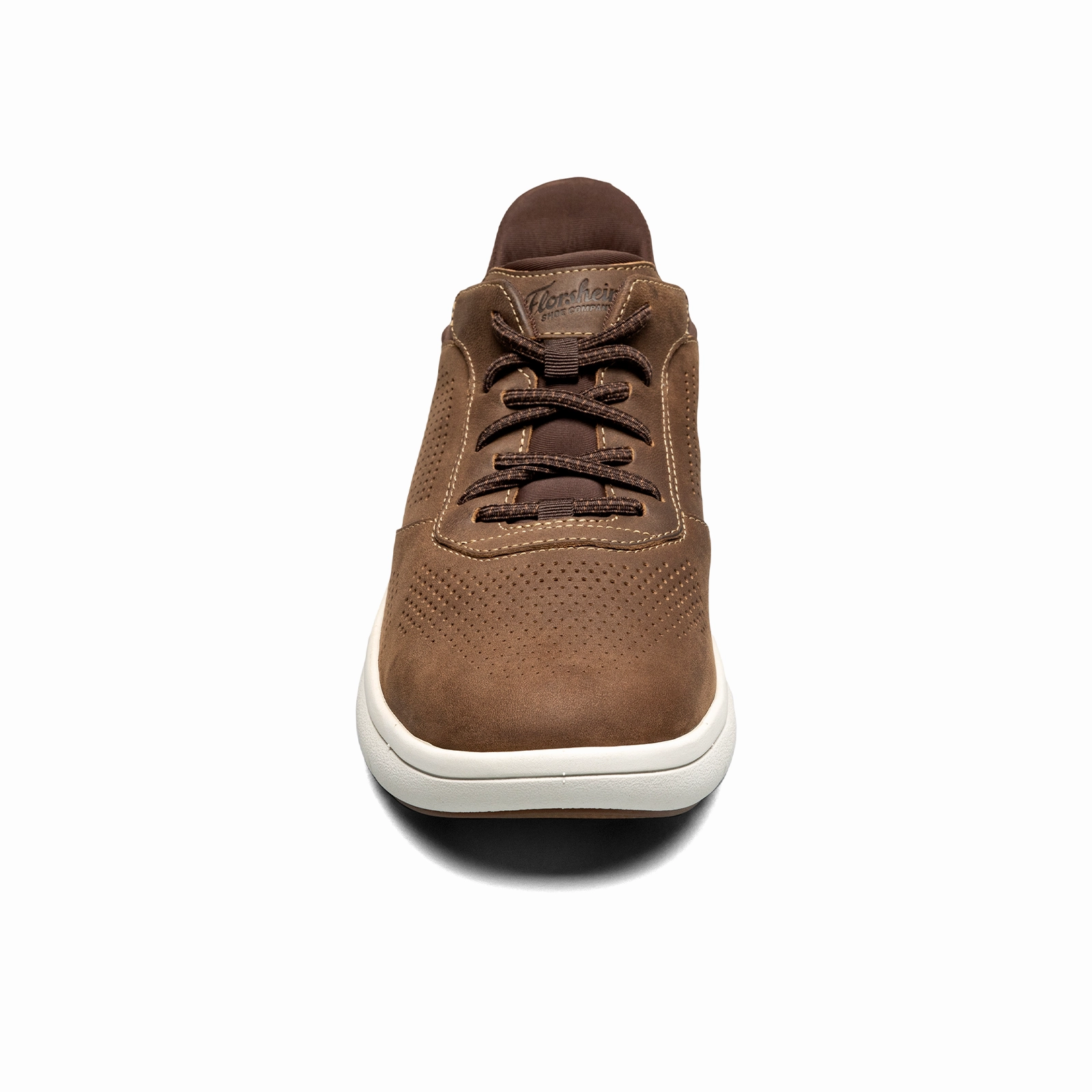 Florsheim Fleet Perf Toe Elastic Lace Sneaker (Men) - Brown Chic Appeal Floral Comfort